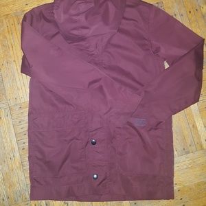 Old Navy raincoat- burgundy- sz 14-16 boys